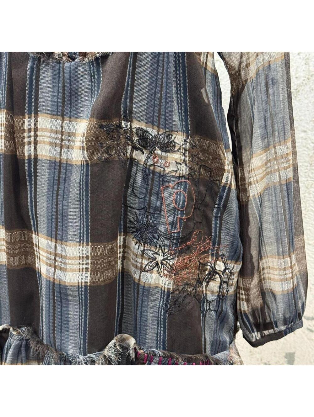 Vintage Desigual Archival "Grunge-Coquette" Plaid Mini Dress - Picture 2 of 8